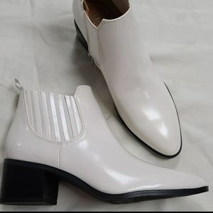 White Chelsea boots